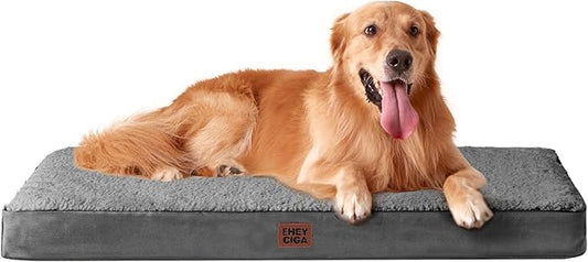 EHEYCIGA Orthopedic XL Dog Beds for Extra Large Dogs with Removable Washable Cover, Grey, 44x32