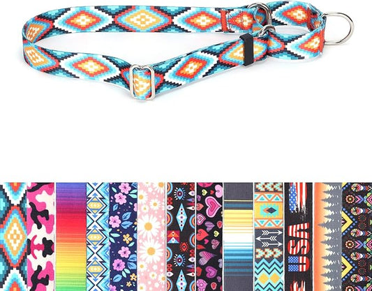 Slip Collar for Dogs, No-Slip Escape Proof Choke No Pull Cinch Soft Nylon Dog Training Collars Adjustable for Small Medium Large Breed Pet Dogs, Boho L