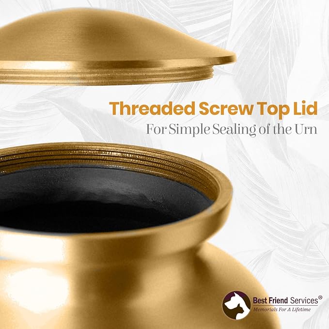 Ottillie Paws Legacy Series Pet Urn for Dogs, Handmade Brass Memorial Cremation Urn (X-Large - Pets up to 170 lbs, Raku, Vertical Brass Paws)