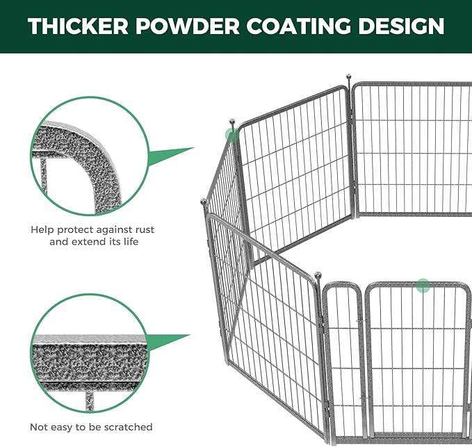 FXW Aster Dog Playpen Designed for Yard, 32inch 32 Panels