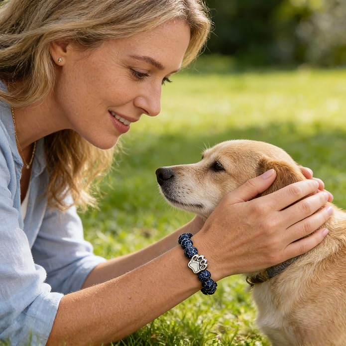 LINGYUAN Pet Memorial Gifts for Dogs Cats, Pet Memorial Bracelet, Remembrance Pet Loss Sympathy Gift for Cat Dog Lovers, Bereavement Gifts for Loss of Pet
