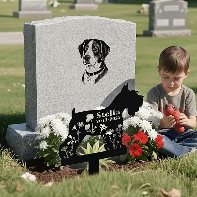 Custom Dog Grave Markers Outdoor, Personalized Pet Grave Marker Stake Dog Memorial, Outdoor Weatherproof Pet Cemetery Sign, Personalized Dog Memorial Gifts for Loss of Dog