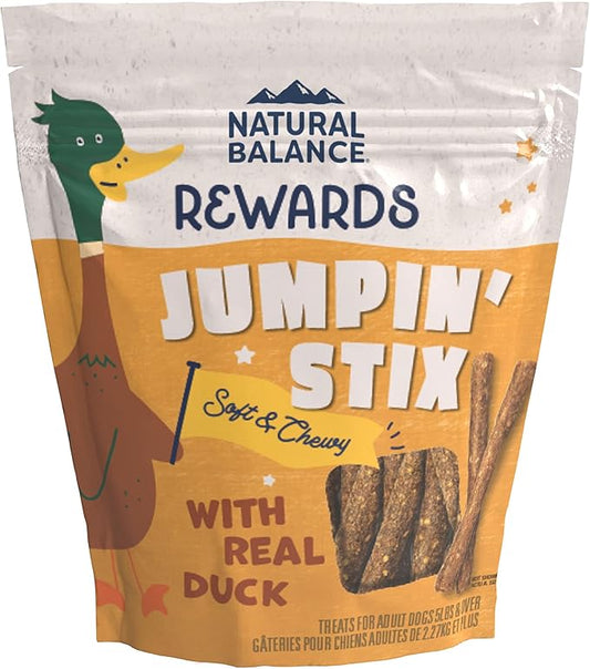 Natural Balance Limited Ingredient Rewards Jumpin' Stix, Grain-Free Dog Treats for Adult Dogs of All Breeds, Duck Recipe, 10 Ounce (Pack of 1)