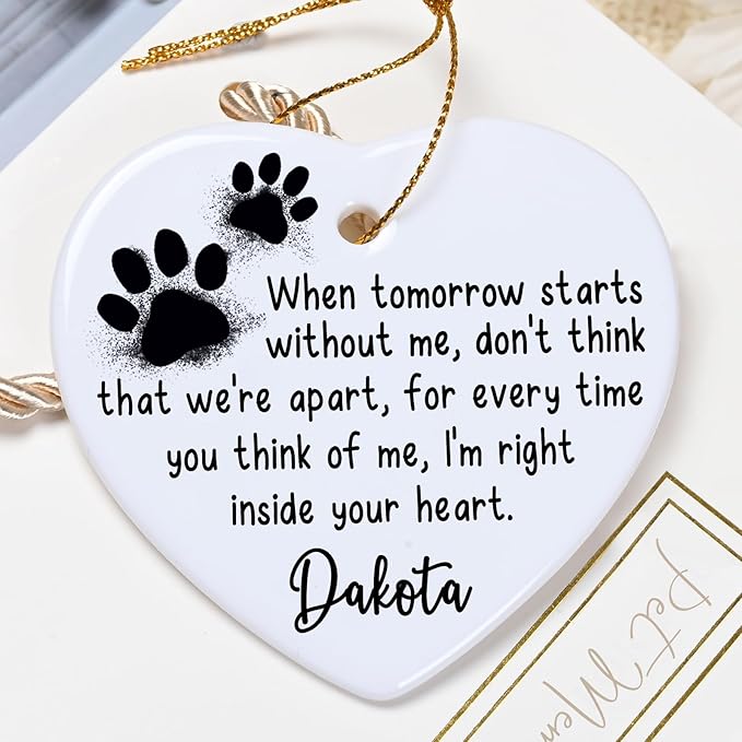 Touber Personalized Pet Keepsake - Ceramic Christmas Ornaments in Memory of Your Beloved Pet