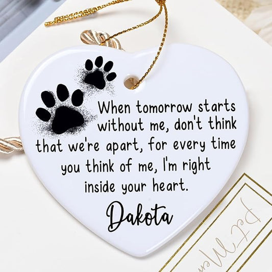 Touber Personalized Pet Keepsake - Ceramic Christmas Ornaments in Memory of Your Beloved Pet