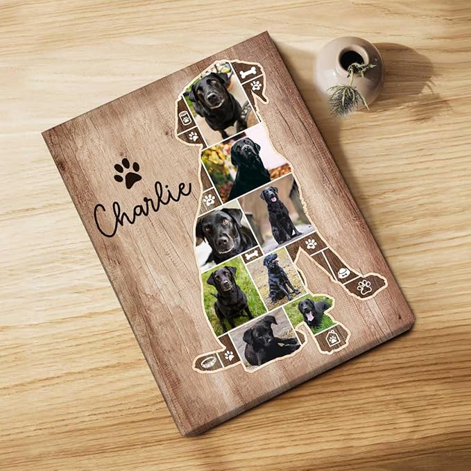 Benicee Shop Labrador Retriever Gifts, Labrador Dog Photo Collage Canvas, Gift for Labrador Lovers, Labrador Dog Memorial Canvas, Labrador Wall Art