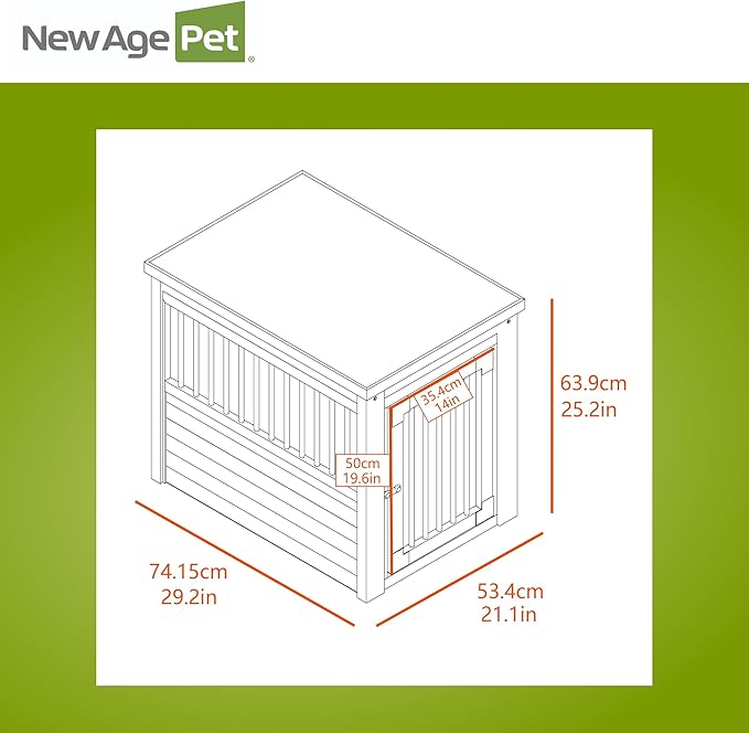New Age Pet ECOFLEX InnPlace Dog Crate & End Table, Indoor Furniture Style Pet Kennel for Small, Medium, Large & XL Dogs, Durable Composite, Russet Brown, Medium