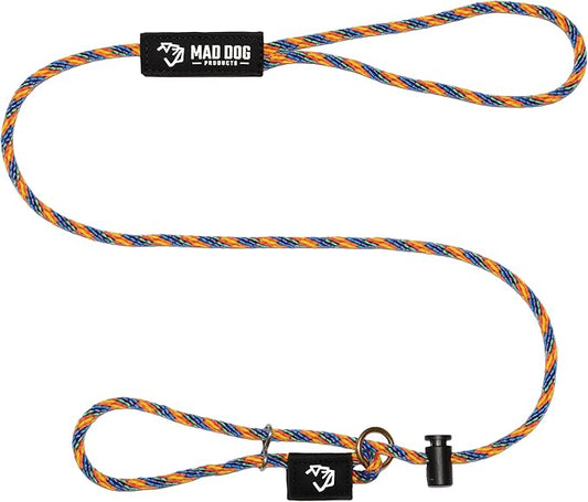 Mad Dog Products Easy Leader Dog Leash 1/4" x 10' Rainbow Signature Rope - Made in USA