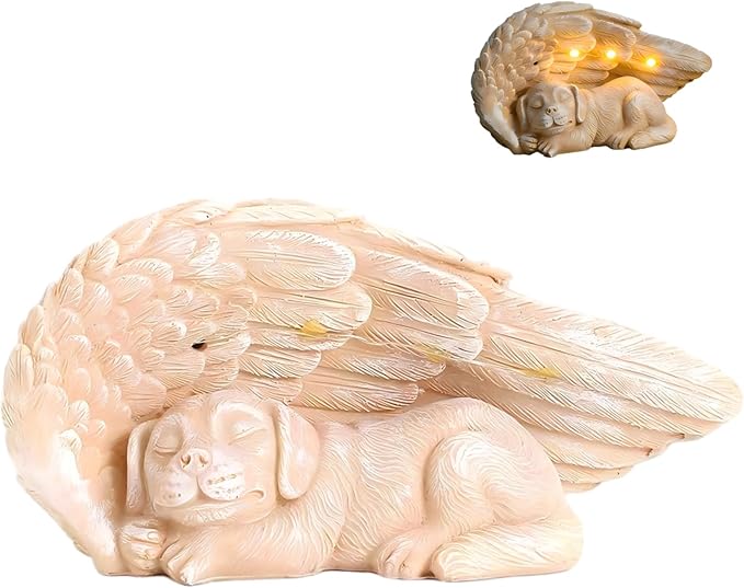 Dog Memorial Gifts – Dog Memorial Gifts for Loss of Dog, Pet Memorial – Forever My Guardian Angel Garden Solar Light & Pet Memorial Stone