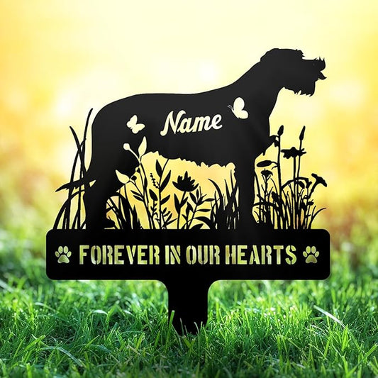 Custom Irish Wolfhound Wolfie Dog Memorial Stake, Personalized Dog Grave Marker, Metal Pet Tombstone, Outdoor Sympathy Sign for Garden Yard Decor, Pet Loss Gift