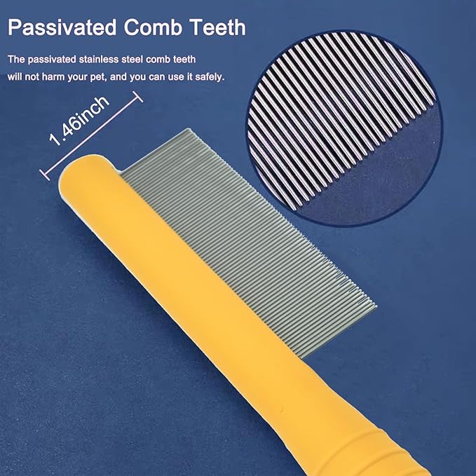 Small Dog Grooming Comb - Perfect for Shih Tzus, Yorkies, and Maltipoos - Ideal Puppy Hair Brushes for Maltese and Small Breeds (Orange)