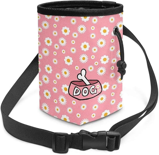 Dog Daisy Dog Treat Pouch Easily Carries Puppy Training Pouch, Versatile Dog Walking Bag Bait Bag Training Bag for Treats, Kibbles, Toys & Accessories