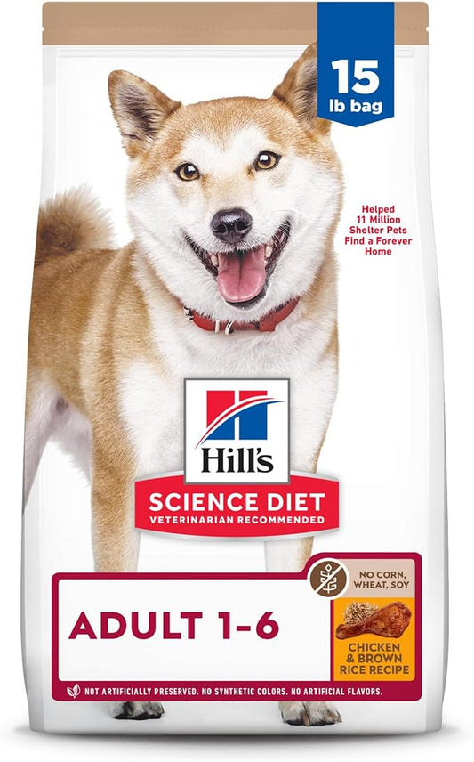 Hill's Science Diet Adult 1-6 No Corn, Wheat or Soy Dry Dog Food, Chicken, 15 lb. Bag