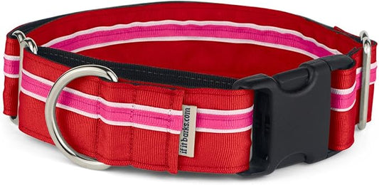 If It Barks - 1.5" Martingale Collar for Dogs - Quick Snap Release Buckle - Adjustable - Nylon - Strong and Comfy - Ideal for Training - Made in USA - Large, Shortcake