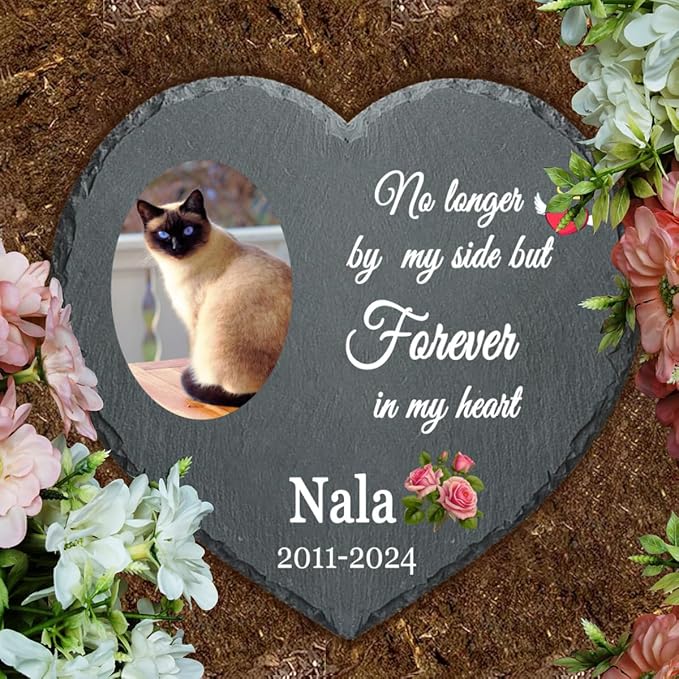Pet Memorial Stone with Photo Outdoor, Pet Memorial Stone, Cat Memorial Stone, Pet Grave Marker Headstone, Personalized Pet Memorial Gift, Loss of Dog Cat Sympathy Gift