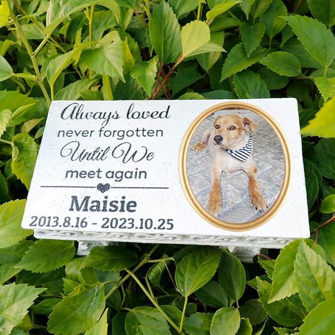 Personalized Memorial Bench for Pet Human, Custom Pet Memorial Stone with Colorful Photo, Pet Grave Marker Dog Headstone Cat Tombstone, Loss of Pet Gifts, Memorial Garden Plaque