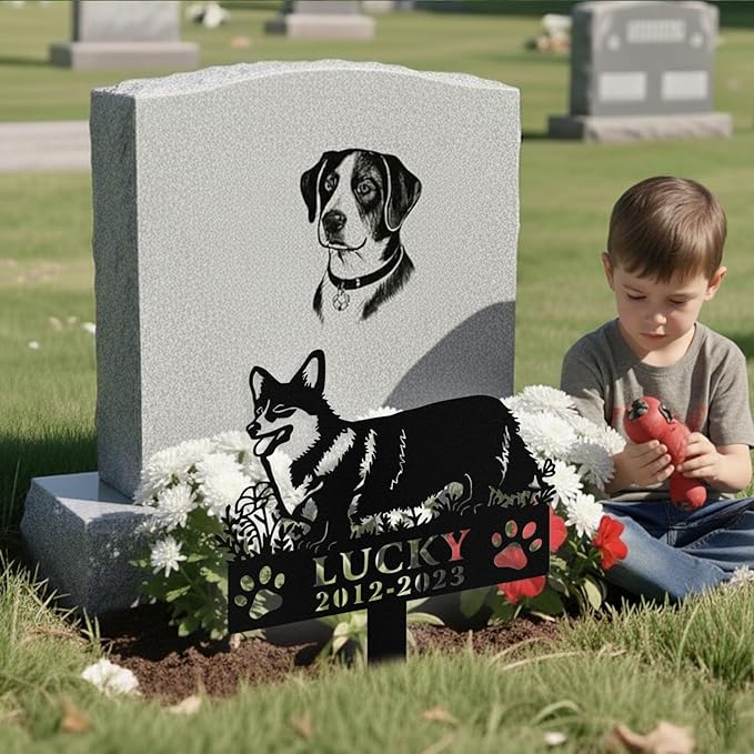 Custom Dog Grave Markers Outdoor, Personalized Pet Grave Marker Stake Dog Memorial, Outdoor Weatherproof Pet Cemetery Sign, Personalized Dog Memorial Gifts for Loss of Dog
