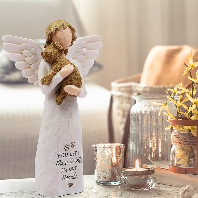 BORLESTA Dog Memorial Gifts for Loss of Dog Sympathy Gift - Pet Memorial Gifts for Dogs, Dogs Mom Gifts for Women, Friendship, Golden Retriever Gifts, Sculpted Hand-Painted Figure