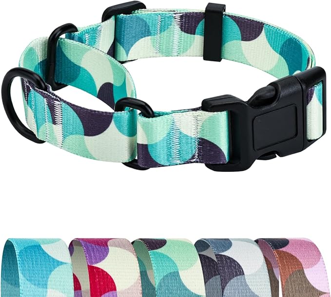 Martingale Dog Collars,Adjustable Soft Nylon Quick Release Buckle,No Pull Training Collar for Large Medium Small Dogs