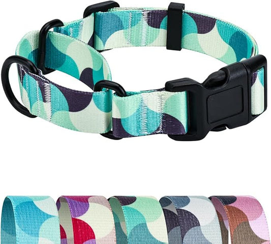 Martingale Dog Collars,Adjustable Soft Nylon Quick Release Buckle,No Pull Training Collar for Large Medium Small Dogs