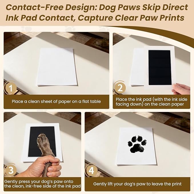 Dog Memorial Gifts for Loss of Dog,Pet Memorial Frame with Collar Holder,with 2 Pcs Paw Keys and Paw Print,Condolence Gift for Pet Lovers