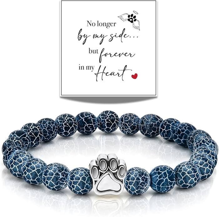 LINGYUAN Pet Memorial Gifts for Dogs Cats, Pet Memorial Bracelet, Remembrance Pet Loss Sympathy Gift for Cat Dog Lovers, Bereavement Gifts for Loss of Pet