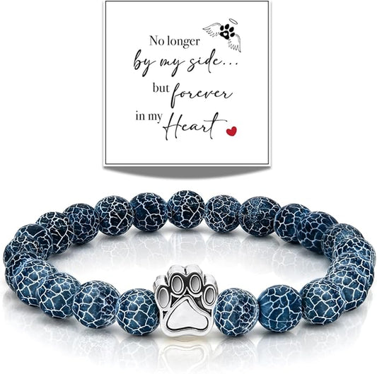 LINGYUAN Pet Memorial Gifts for Dogs Cats, Pet Memorial Bracelet, Remembrance Pet Loss Sympathy Gift for Cat Dog Lovers, Bereavement Gifts for Loss of Pet