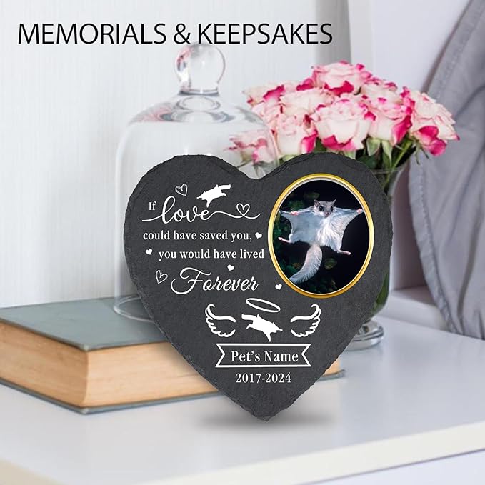 Pet Memorial Gifts for Loss of Pet Flying Squirrel, Personalized Pet Flying Squirrel Memorial Stones, Custom Flying Squirrel Sympathy Gift, Pet Headstone Tombstone, Memorial Plaque Outdoor