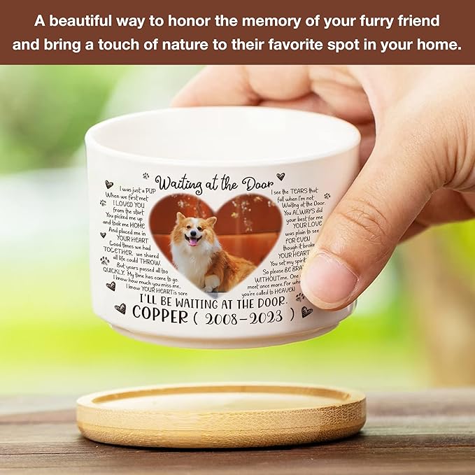 Customized Dog Memorial Picture Plant Pots Pet Remembrance Dog Photo Plant Pot Bedroom Decor Funeral Keepsake Memorial Bereavement Gifts For Loss Of Picture Gifts For Someone Lost