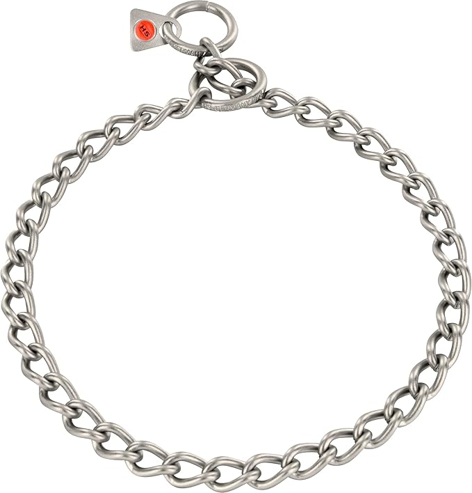 Herm Sprenger - Matt Stainless Steel Scratch Resistant Dog Training Collar - Round Links Slip Chain - Small Medium Large Dogs - Professional Training Collar - Made in Germany (20 inches (50 cm))