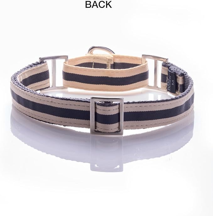Remy II - The Recycled Ribbon Martingale Adjustable Collar No-Pull Pet Training Collars Dogs, Black Sand, Large