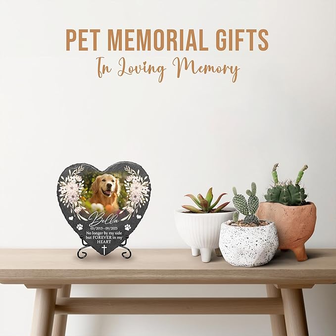 Personalized Dog Memorial Stone for Dog Memories | Pet Memorials for Dogs with Photo | Beloved Pet Memorial Stones for Dogs Personalized Gifts Pets | Custom Plaque Stone for Furry Friend Loss