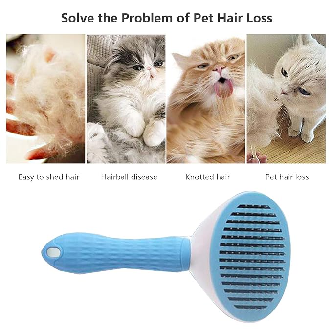 Pet Grooming Brush Dogs Brush Cat Brush Dog Slicker Brush Self ing Brush Pet Shedding Tools Pet Comb for Dogs and Cat Gently Removes Loose Hair
