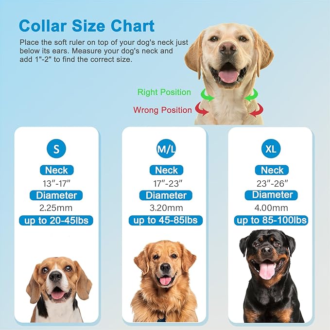 Dog Collar with Buckle Adjustable Dogs Collars for Small Medium Large Dogs (XL:4.0mm(Neck 22-26"))