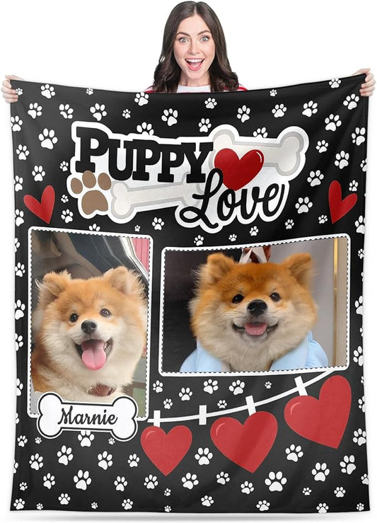 Pet Memorial Blanket Gift - Personalized Dog Memorial Blankets, Pet Sympathy Gifts for Loss of Dogs for Pets Lovers, Dog Bereavement Passing Away Gift, Custom Dogs Blanket (C)