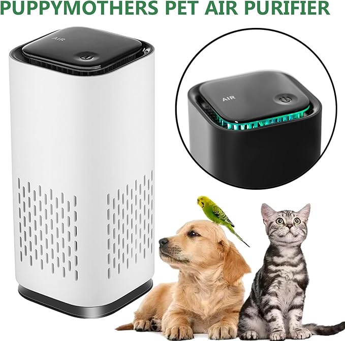 Puppymothers Puppy Mothers Pet Odor Eliminator Air Purifier with Reusable Filter Element (Black)