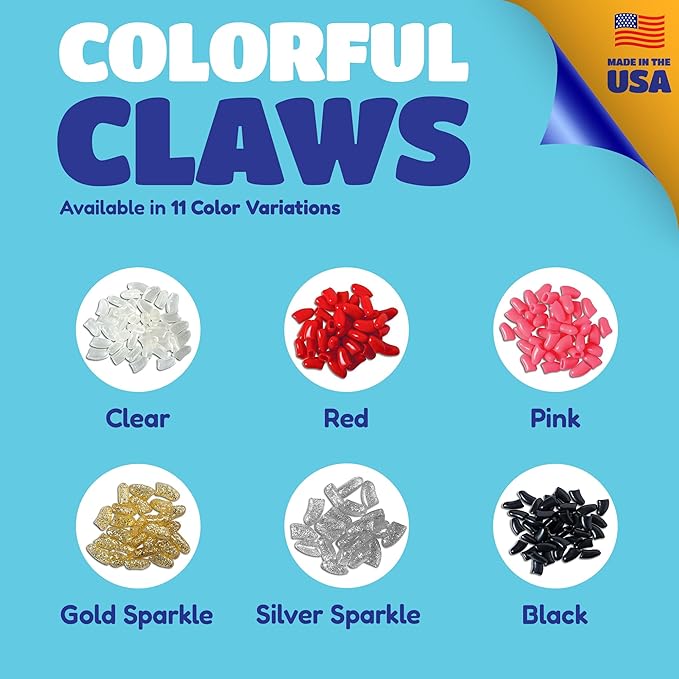Canine Soft Claws Dog and Cat Nail Caps Take Home Kit, Small, Sparkle Silver