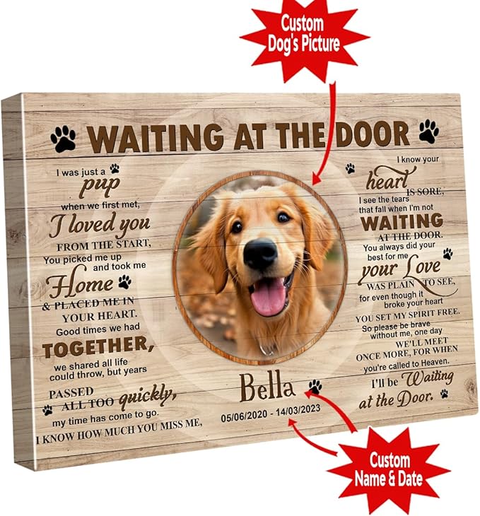 C80711 Unique Dog Memorial Canvas Gifts - Personalized Canvas Wall Art, Custom Landscapes