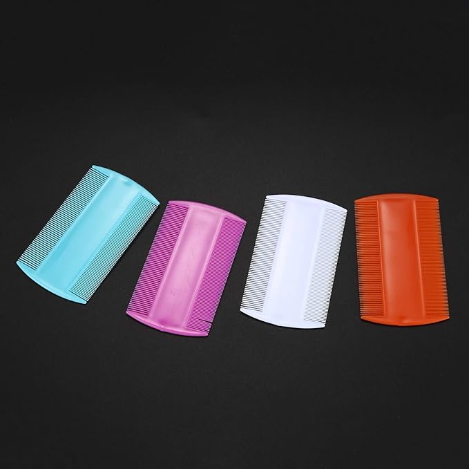 4pcs Lice Combs, Double Sided Pet Combs, Cat Dog Pet Grooming Fine Tooth Hair Combs