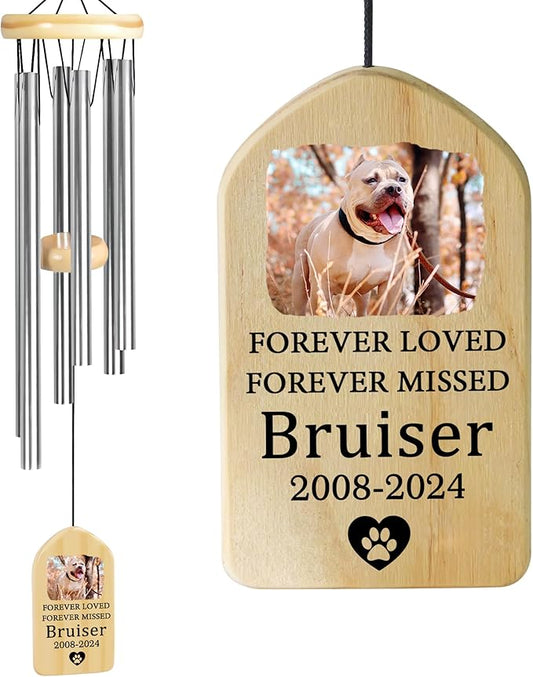 Pet Memorial Wind Chime, Pet Loss Gifts, Pet Memorial Gifts for Dogs, Dog Memorial Gifts for Loss of Dog, Loss of Dog Sympathy Gift, Dog Remembrance Gift, in Memory of Dog Cat - Forever Missed