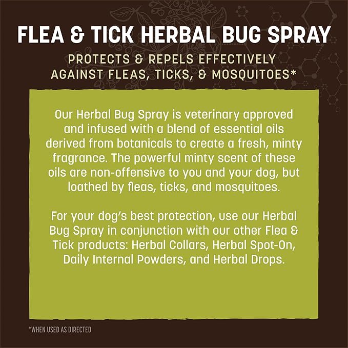Earth Animal Apothecary Natural Flea & Tick - Herbal Bug Spray for Dogs & People - 8 oz. Bottle