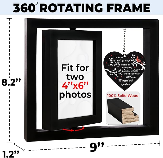 Gift Father's Day Rotating 4x6 Picture Frame Sympathy Gifts Loss of Loved One Mom Dad Grandma Husband Auntie Friend Those We Love Keepsake Table Remembrance Funeral Decor In Memory Idea Gift HR3-B