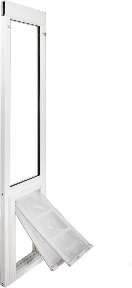 Endura Flap Pet Door for Vinyl Sliding Glass Doors | Dual-Flap Extreme Weather Design | Insulated, Energy-Efficient Dog Door with Locking Security | White, XL Flap, 77.25"-80.25" Slider Height