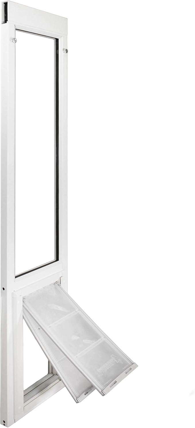 Endura Flap Pet Door for Vinyl Sliding Glass Doors | Dual-Flap Extreme Weather Design | Insulated, Energy-Efficient Dog Door with Locking Security | White, Large Flap, 77.25"-80.25" Slider Height