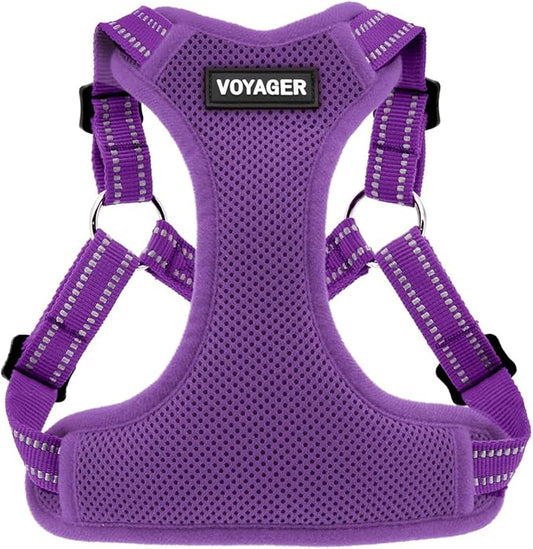 Best Pet Supplies Voyager Adjustable Step-in Flex Breathable Mesh Dog Harness for Small Medium Large Dogs (Purple), XL