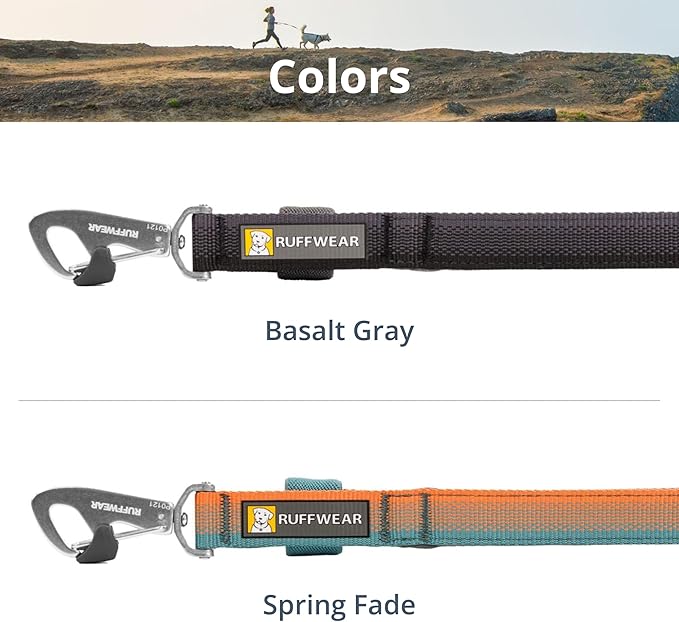 Ruffwear, Front Range Short Dog Leash, 15", Heavy Duty Traffic Leash with Padded Handle & Lockable Crux Clip, Reflective Lightweight Durable Lead for Training & Walking Control, Spring Fade