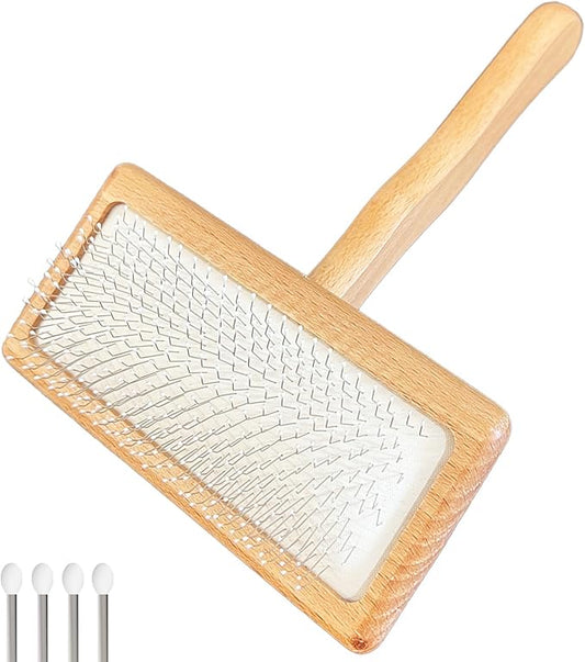Dog Slicker Brush for Shedding and Grooming, Pet Deshedding Brush with Rounded Tips&Air-Cushion for Dogs & Cats, Undercoat & Dematting Tool for Long/Short Hair Pets