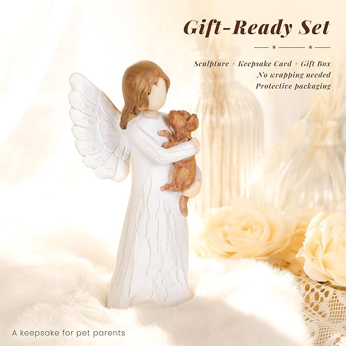 Guardian Dog Angel Figurines,Pet Memorial Sympathy Gifts for Loss of Gogs,Indoor Memorial Ornament, Dog Gifts for Women