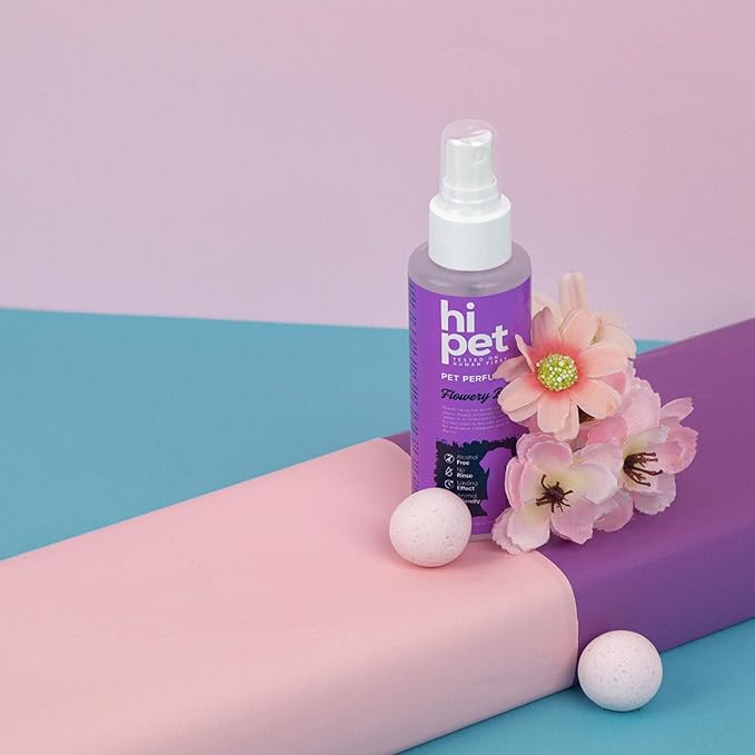 Hi Pet Flowery Base Pet Perfume, Cat & Dog Perfume Spray Long Lasting, Cat and Dog Cologne to Soften, Shine, Refresh the Coat, 4.06 Fl Oz (Pack of 6)