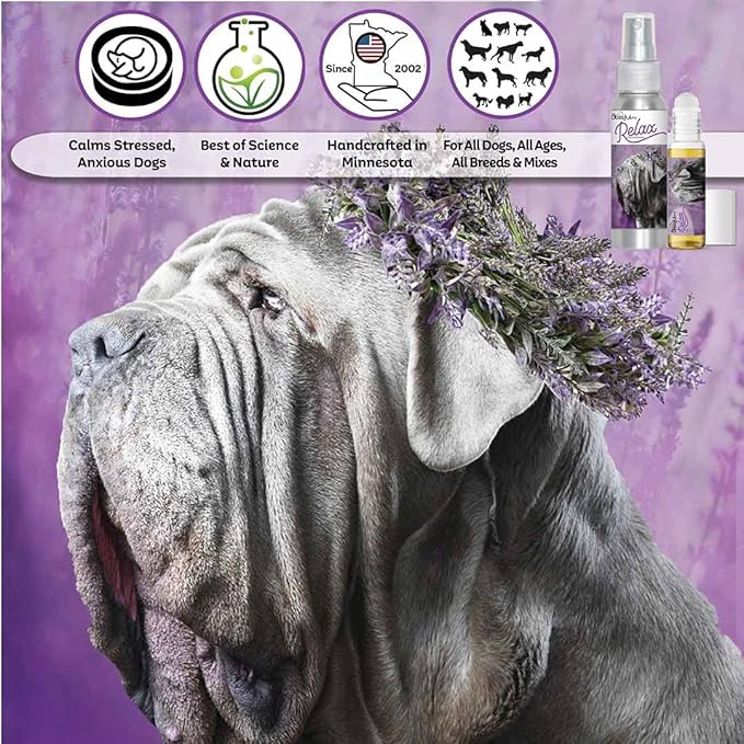 The Blissful Dog Neopolitan Mastiff Relax Roll-ON Aromatherapy for Dogs - Anxiety Relief for Dogs